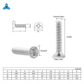 Tornillos de máquina de acero inoxidable para la cabeza plana de Phillips Countersunk